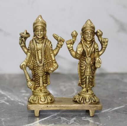 Brass Statue Vishnu Lakshmi Idol – 415 gm