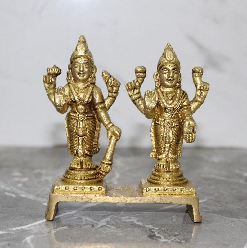 Brass Statue Vishnu Lakshmi Idol – 370 gm