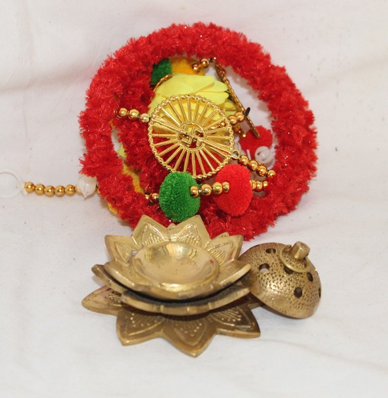 Brass Handcrafted Lotus Dhoop Stand with Antique Finish