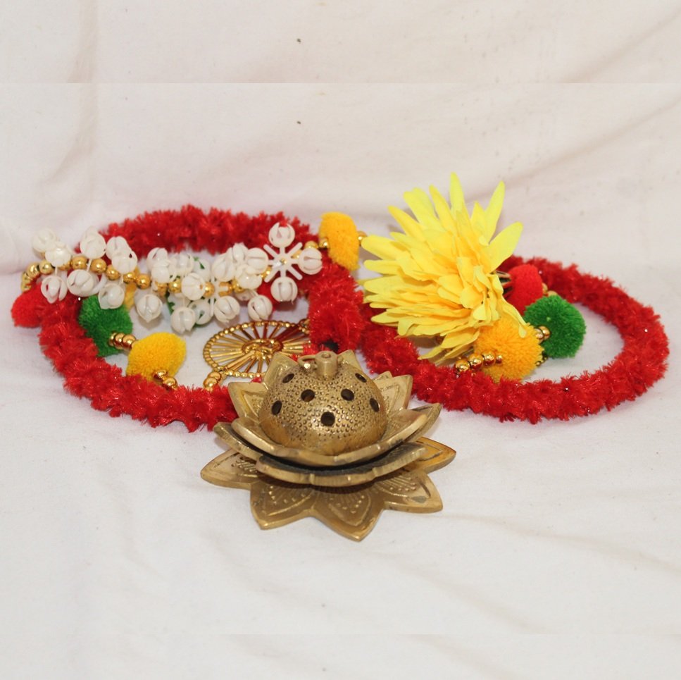 Brass Handcrafted Lotus Dhoop Stand with Antique Finish