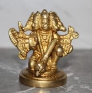 Superfine Brass Statue of Sitting Panchamukhi Lord Hanuman