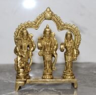 Handcrafted Brass Ram Darbar Idol – Lord Ram, Sita, Lakshman & Hanuman Temple Sculpture-  480 gm