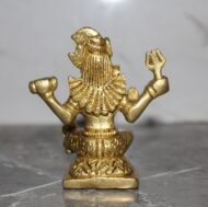 Handcrafted Brass Lord Shiva Idol – Sitting Mahadev Murti with Trishul & Damru - 360 gm - Image 2