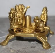 Handcrafted Brass Shivling with Nandi & Devotees – Traditional Brass Mahadev Pooja Sculpture - 410 gm