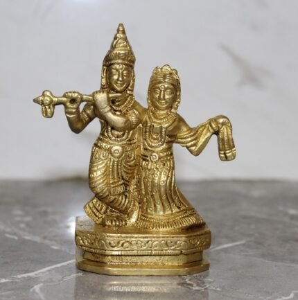 Handcrafted Brass Radha Krishna Murti – 590 gm