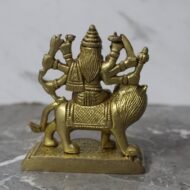 Handcrafted Brass Durga Maa Idol – Mahishasura Mardini Murti on Lion - 520 gm - Image 2