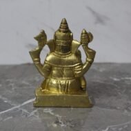 Handcrafted Brass Lord Ganesha Idol on Lotus - 470 gm - Image 2