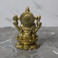 Handcrafted Brass Lord Ganesha Idol on Lotus Base – 450 gm - Image 2