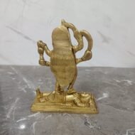 Handcrafted Brass Maa Kali Idol – Fierce Goddess Standing on Shiva - 440 gm - Image 2